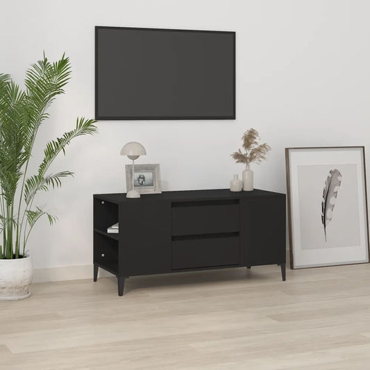 TV-skab Sort 102x44,5x50 cm Træ Materiale