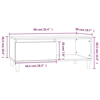 Couchtisch Räuchereiche 90x50x36,5 cm Holzwerkstoff