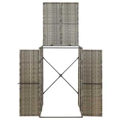 Mülltonnenbox für 1 Tonne Grau 70x80x117 cm Poly Rattan