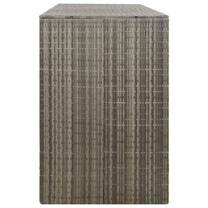 Mülltonnenbox für 3 Tonnen Grau 207x80x117 cm Poly Rattan