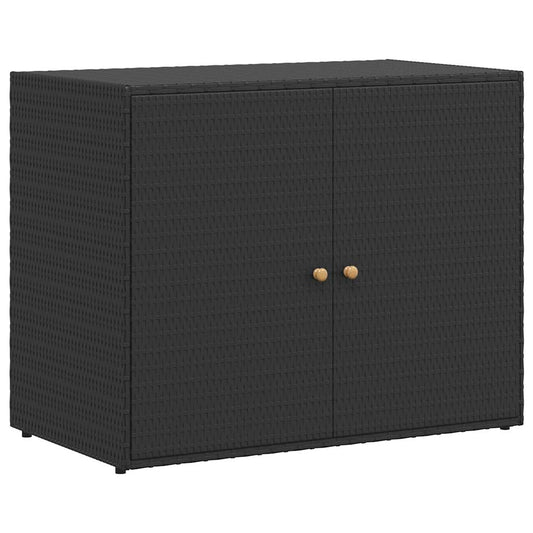 Gartenschrank Schwarz 100x55,5x80 cm Poly Rattan