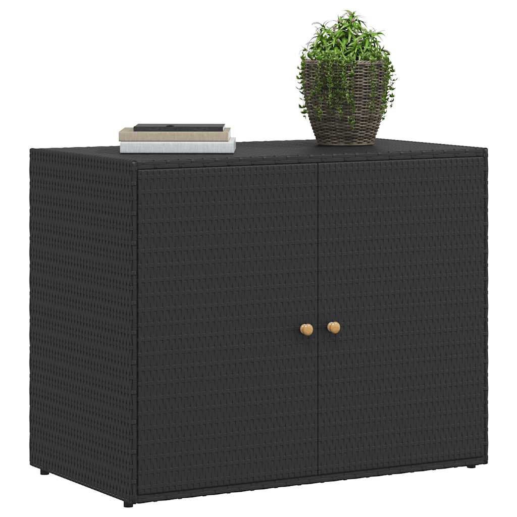 Gartenschrank Schwarz 100x55,5x80 cm Poly Rattan