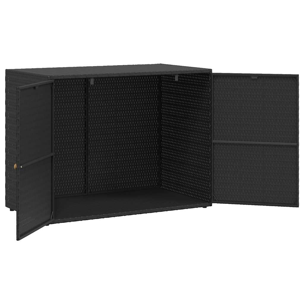 Gartenschrank Schwarz 100x55,5x80 cm Poly Rattan