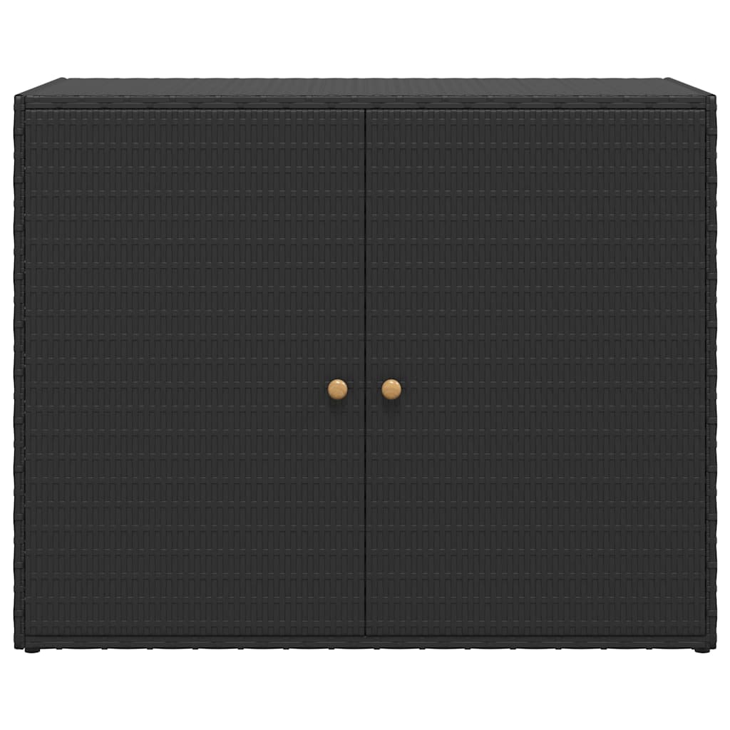 Gartenschrank Schwarz 100x55,5x80 cm Poly Rattan