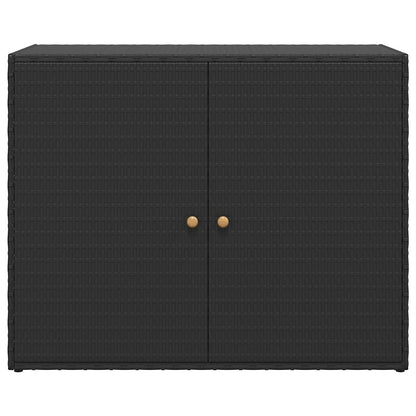 Gartenschrank Schwarz 100x55,5x80 cm Poly Rattan