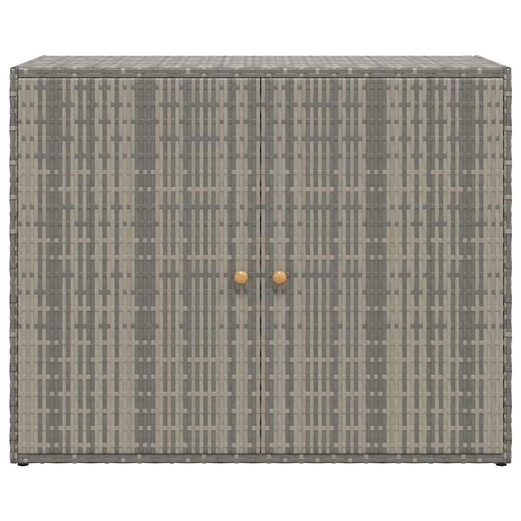 Gartenschrank Grau 100x55,5x80 cm Poly Rattan