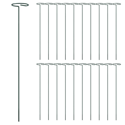 Pflanzenstützen 20 Stk. Dunkelgrün 40 cm Stahl