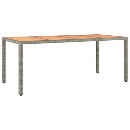 Gartentisch mit Holzplatte Grau Poly Rattan & Massivholz Akazie