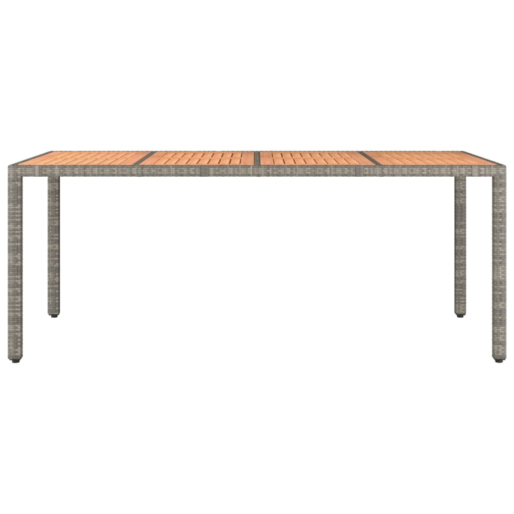 Gartentisch mit Holzplatte Grau Poly Rattan & Massivholz Akazie