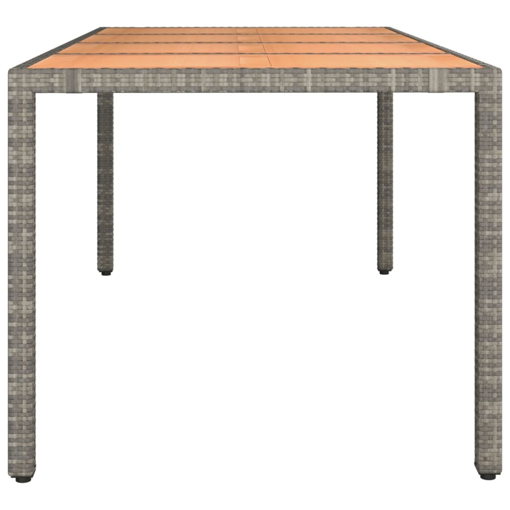 Gartentisch mit Holzplatte Grau Poly Rattan & Massivholz Akazie