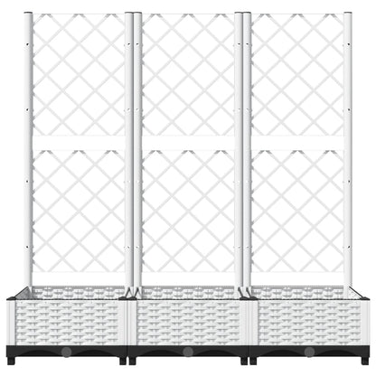 Garten-Pflanzgefäß mit Spalier Weiß 120 x 40 x 121,5 cm PP