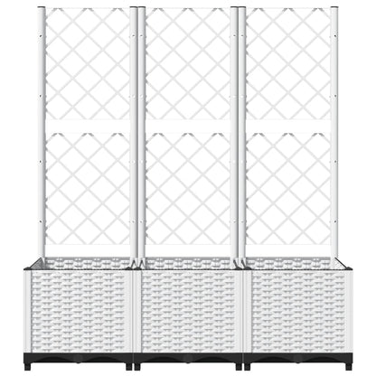 Pflanzkübel mit Rankgitter Weiß 120x40x136 cm PP