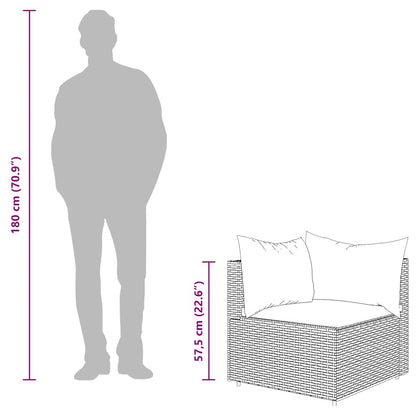 Garten-Ecksofas mit Kissen 2 Stk. Braun Poly Rattan