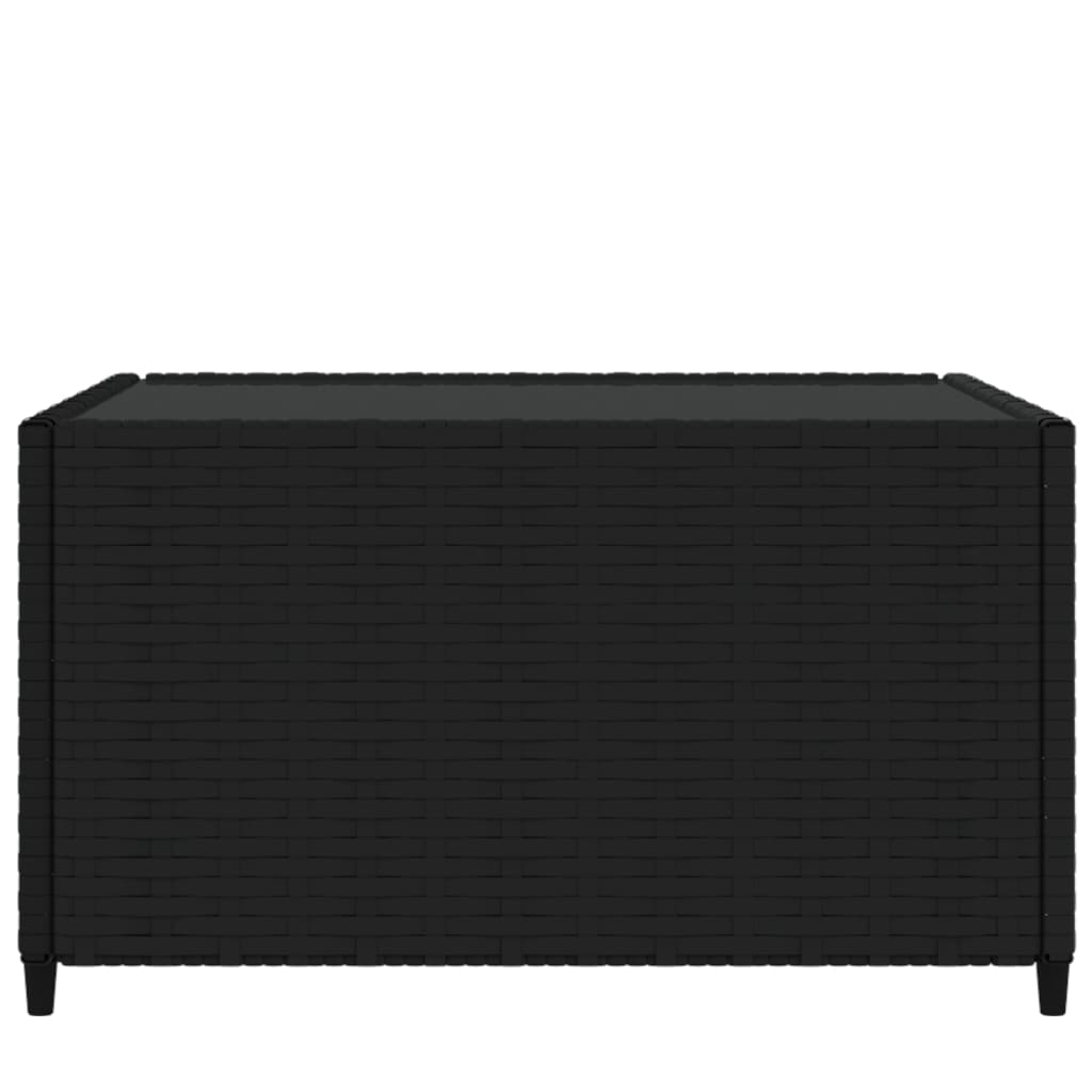 Garten-Couchtisch Quadratisch Schwarz 50x50x30 cm Poly Rattan