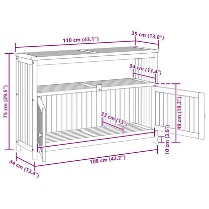 Garten-Konsolentisch 110x35x75 cm Massivholz Akazie