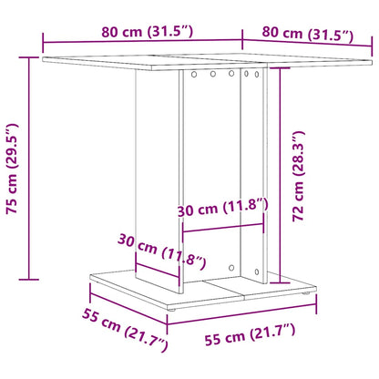 Esstisch Braun Eichen-Optik 80x80x75 cm Holzwerkstoff