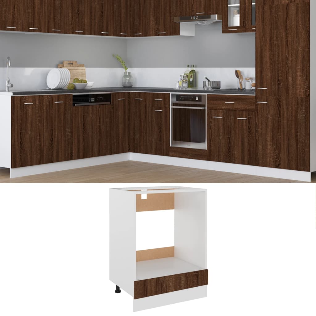 Herdumbauschrank Riga Braun Eichen-Optik 60x46x81,5 cm Holzwerkstoff