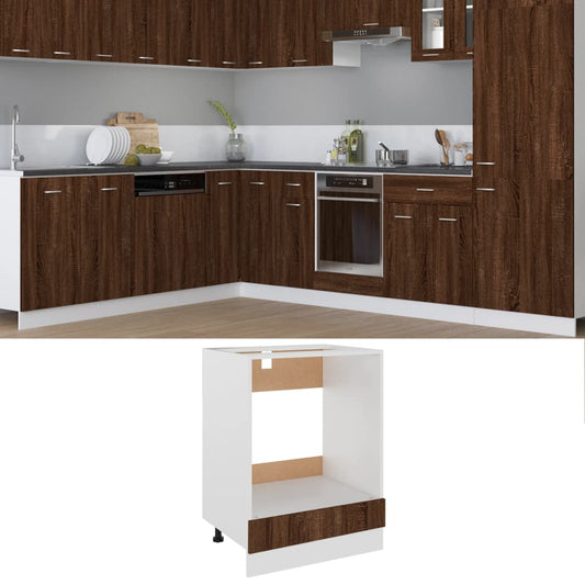Herdumbauschrank Riga Braun Eichen-Optik 60x46x81,5 cm Holzwerkstoff