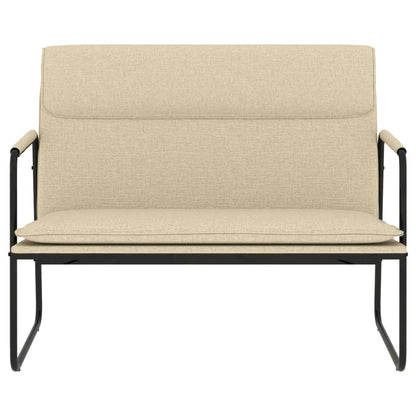 Sitzbank Creme 100x64x80 cm Stoff