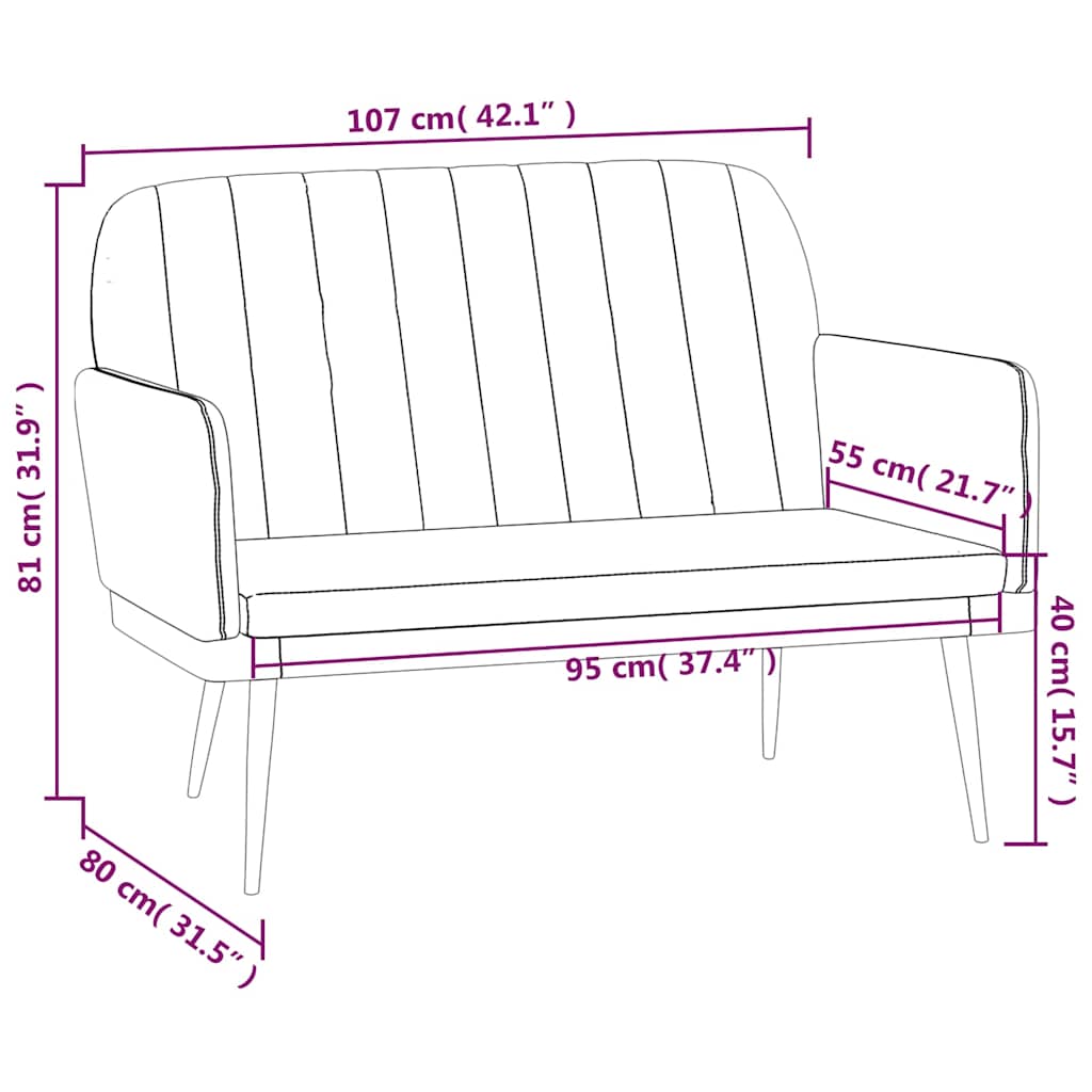 Sitzbank Grau 107x80x81 cm Kunstleder
