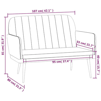 Sitzbank Grau 107x80x81 cm Kunstleder