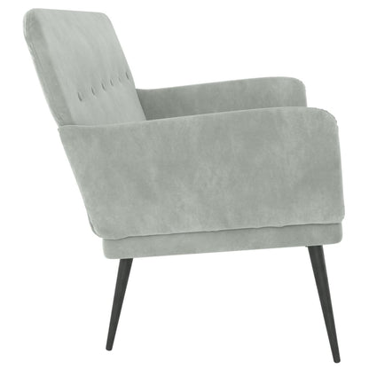 Sitzbank Hellgrau 108x79x79 cm Samt