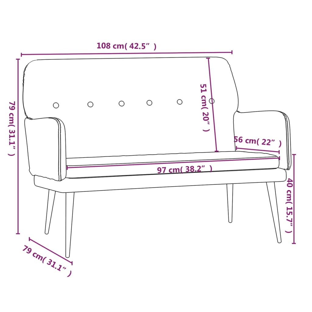 Sitzbank Dunkelgrün 108x79x79 cm Samt