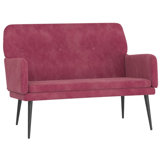 Sitzbank Weinrot 108x79x79 cm Samt