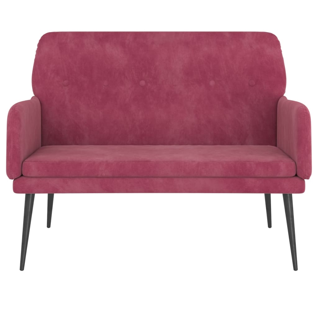 Sitzbank Weinrot 108x79x79 cm Samt