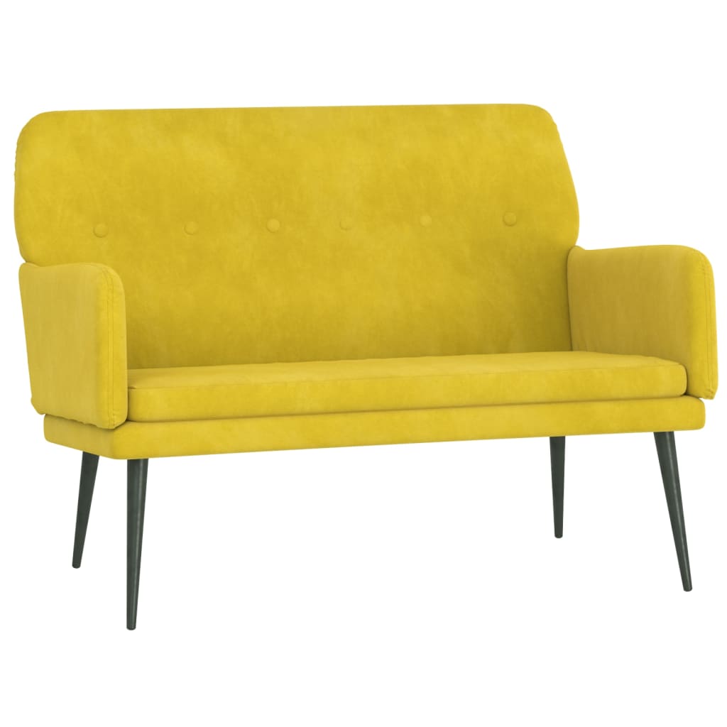 Sitzbank Gelb 108x79x79 cm Samt