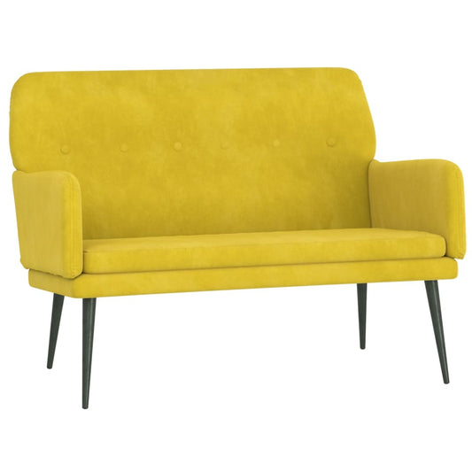 Sitzbank Gelb 108x79x79 cm Samt