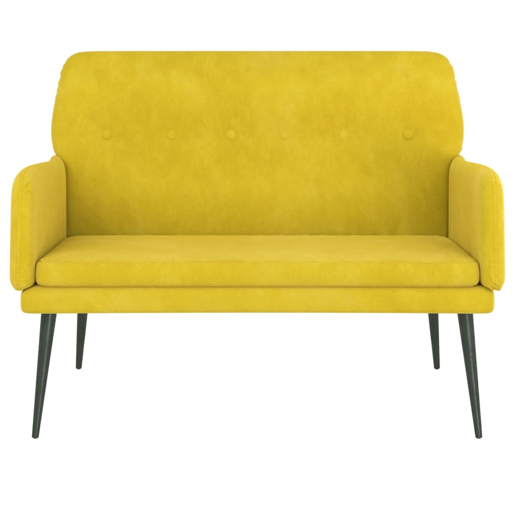 Sitzbank Gelb 108x79x79 cm Samt