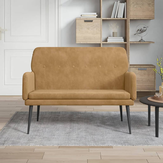 Sitzbank Braun 108x79x79 cm Samt