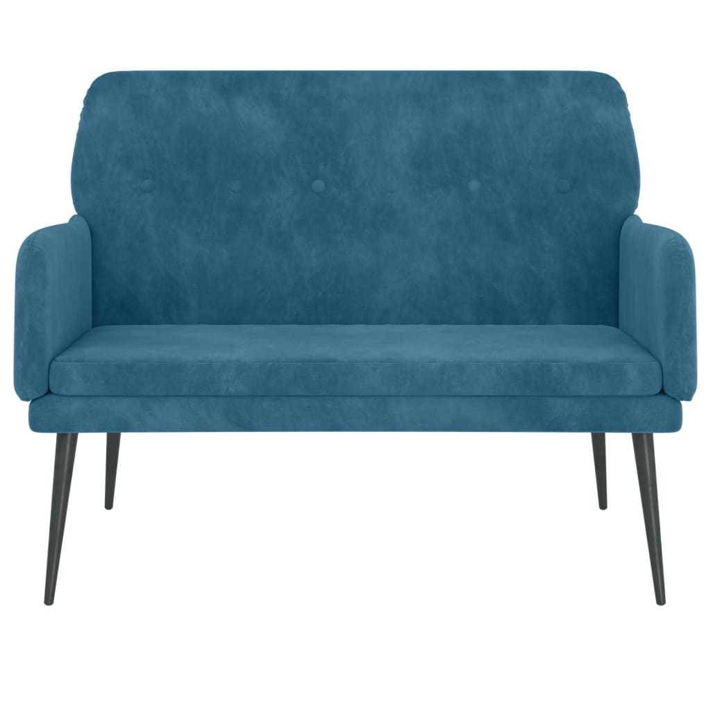Sitzbank Blau 108x79x79 cm Samt