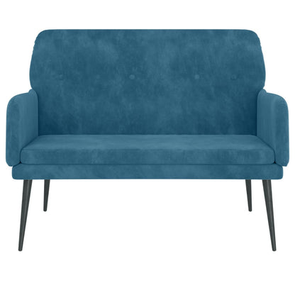 Sitzbank Blau 108x79x79 cm Samt