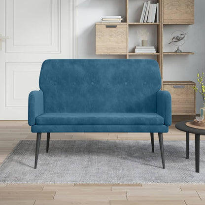 Sitzbank Blau 108x79x79 cm Samt