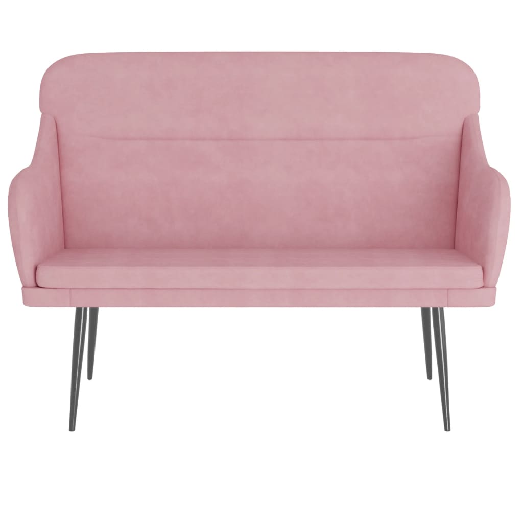 Sitzbank Rosa 110x76x80 cm Samt