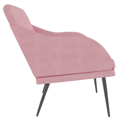 Sitzbank Rosa 110x76x80 cm Samt