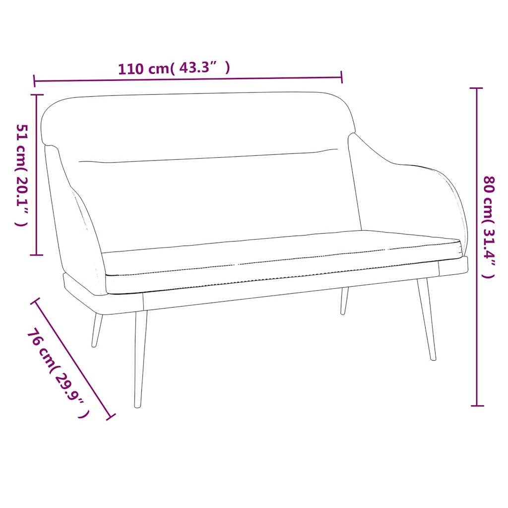 Sitzbank Gelb 110x76x80 cm Samt