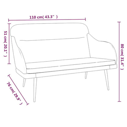 Sitzbank Creme 110x76x80 cm Samt