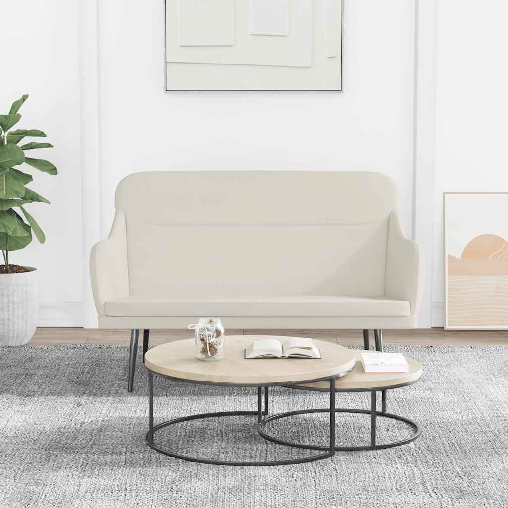 Sitzbank Creme 110x76x80 cm Samt