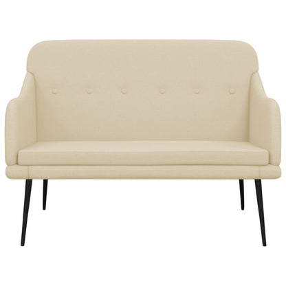 Sitzbank Creme 110x76x80 cm Stoff
