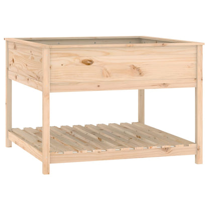Plantekrukke med hylde 111,5x111,5x81 cm massivt fyrretræ