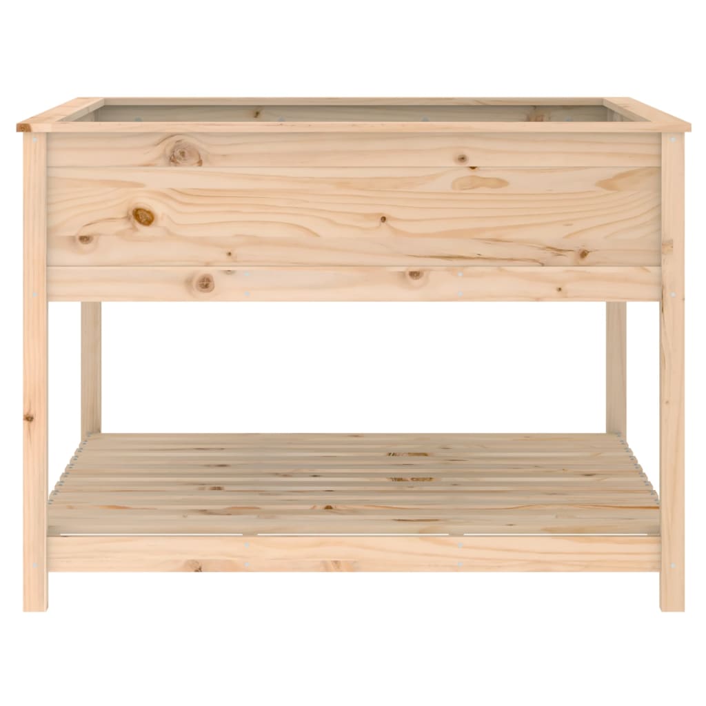 Plantekrukke med hylde 111,5x111,5x81 cm massivt fyrretræ