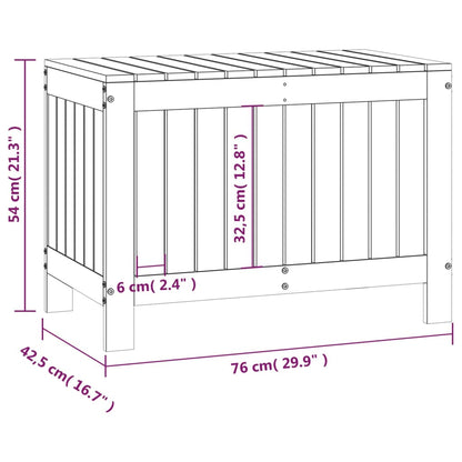 Gartentruhe Schwarz 76x42,5x54 cm Massivholz Kiefer