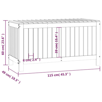 Gartentruhe Grau 115x49x60 cm Massivholz Kiefer