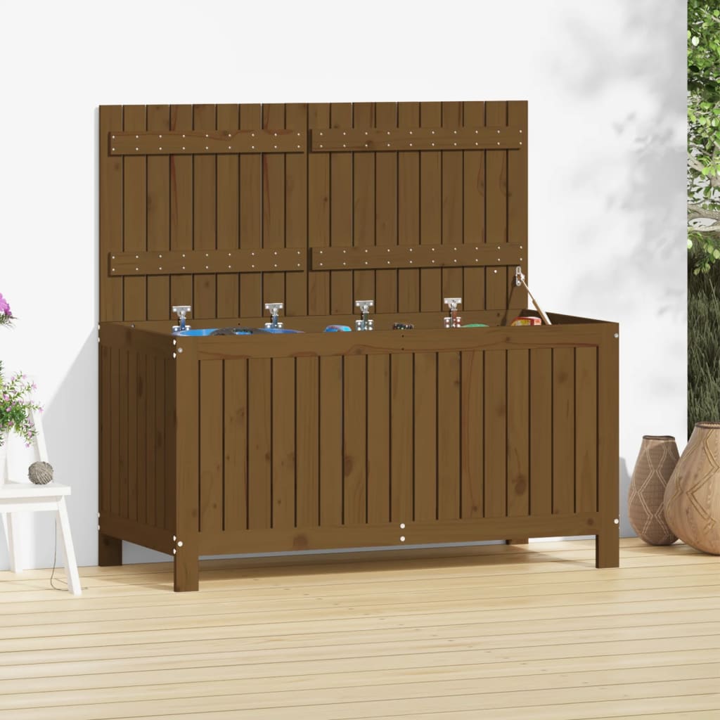 Havekiste Honningbrun 121x55x64 cm Massiv Fyr