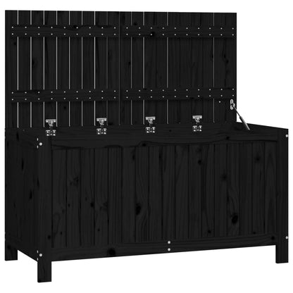 Havekiste Sort 121x55x64 cm Massiv Fyr