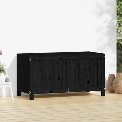 Havekiste Sort 121x55x64 cm Massiv Fyr