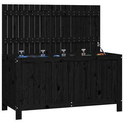 Havekiste Sort 121x55x64 cm Massiv Fyr